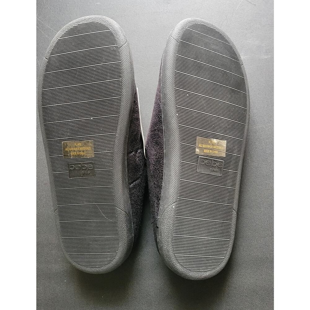 Bebe Girls Black Slip On Slippers - Size XL (4/5) - NWT - Picture 7 of 7